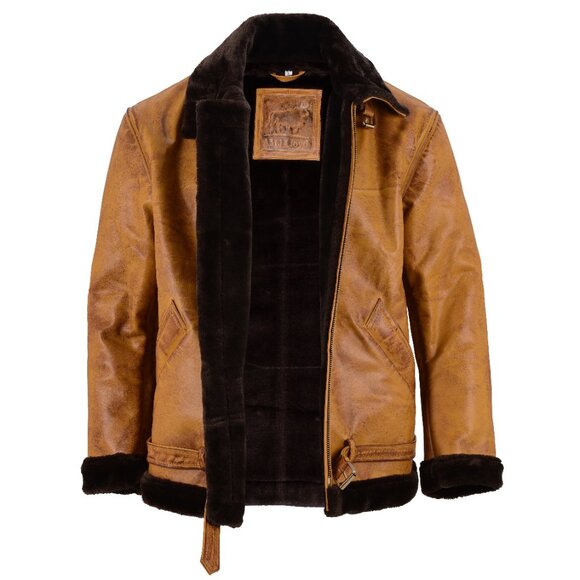 AMJ Lloyd Luxury Orange-Patina Premium Original Leather Jacket for Men - Picture 9 of 12